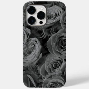 Coque Pour Pour iPhone 14 Pro Max Roses gris, photo florale grise