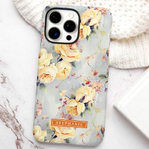 Coques iPhone 16 Pro Max Roses jaunes personnalisées Floral