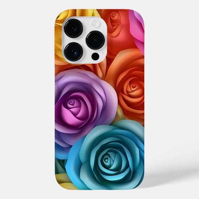 Coques Case-Mate iPhone roses multicolores 3D (Verso)