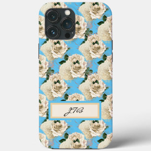 Case-Mate iPhone Case Roses romantiques en ivoire sur bleu ciel frais