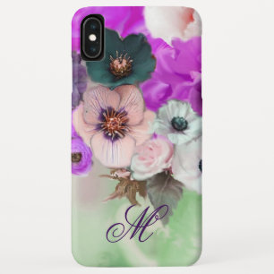 Case-Mate iPhone CASE ROSES ROSE POURPRE, FLEURS D'ANÉMONE BLANCHE MONOG