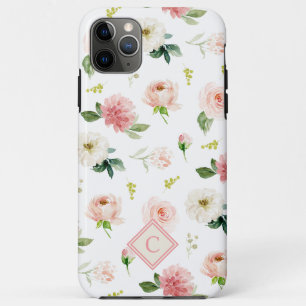 Case-Mate iPhone Case Roses rose vierge féminine Motif avec Monogramme