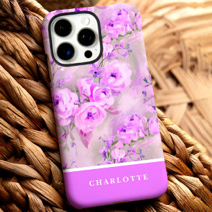 Coques iPhone 16 Pro Max Roses Roses Personnalisées Florales