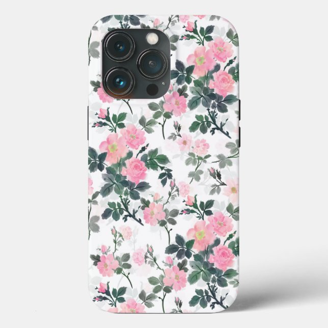 Coques Case-Mate iPhone Roses roses romantiques rose aquarelle florale Pei (Verso)