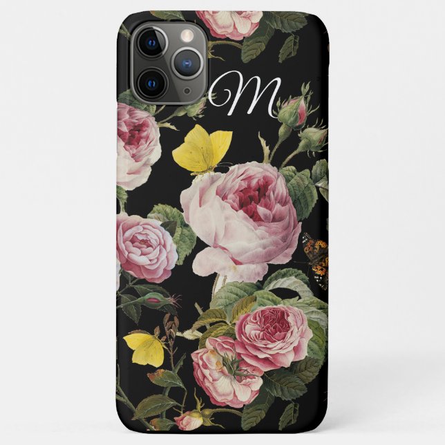 Coques Case-Mate iPhone ROSES ROSES ROSES, BOUTTERFLIES Monogrammes florau (Dos)
