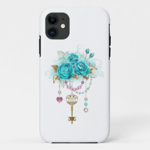 Case-Mate iPhone Case Roses turquoise avec touches