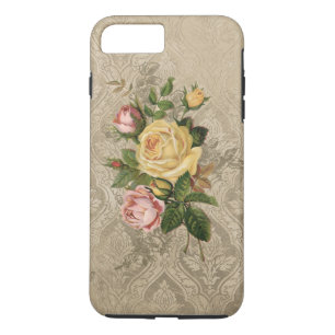 Coque Case-Mate Pour iPhone Roses vintages et damassé d'or