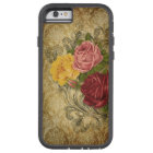 Roses vintages sur Gold Damask