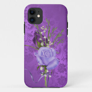 Etui iPhone Case-Mate roses violets sur damas