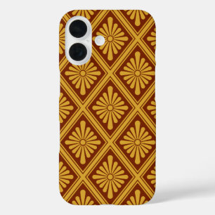 Coque Pour iPhone 16 Rosette rouge jaune vintage Japon Oriental Art