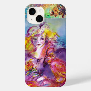 Coques Pour iPhone ROSINA /Jeune fille avec Rose et perroquet