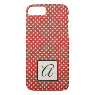Coque Case-Mate Pour iPhone Rotin rouge tissé sur crème personnalisée avec Mon
