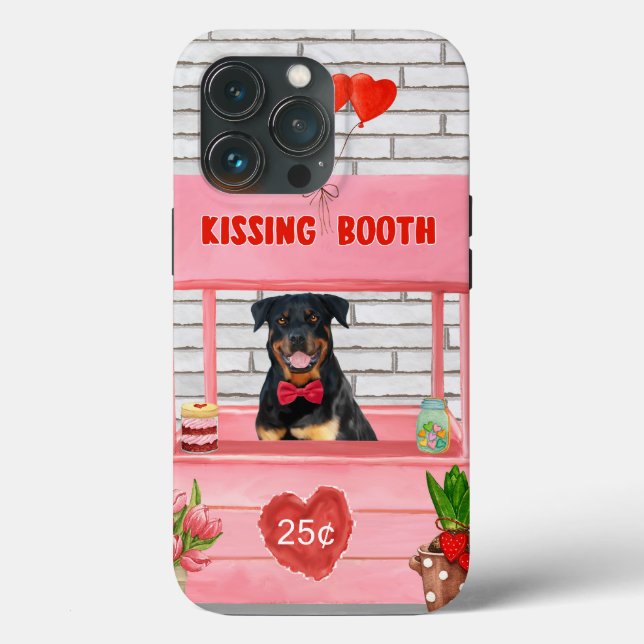Coques Case-Mate iPhone Rottweiler Chien Valentine's Day Kissing Booth (Verso)
