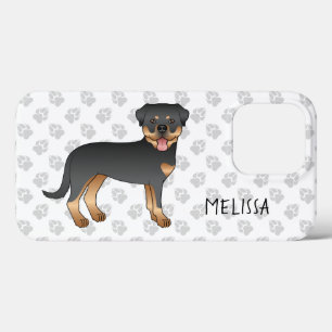 Case-Mate iPhone Case Rottweiler noir et feu Chien de dessin animé migno