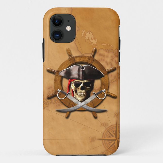 Coques Case-Mate iPhone Roue de pirate de jolly roger (Dos)