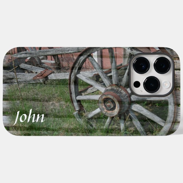 Coques Case-Mate iPhone Roue en Wagon Rustique Style occidental (Verso (horizontal))