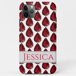 Rouge à facettes coques iphone Gemstone Pear Ruby