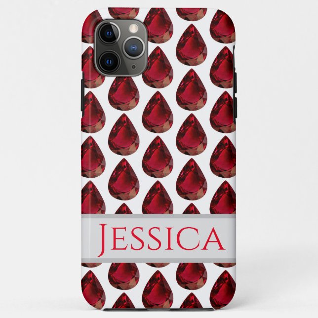Coques Case-Mate iPhone Rouge à facettes coques iphone Gemstone Pear Ruby (Dos)