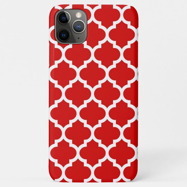 Coques Case-Mate iPhone Rouge Blanc Marocain Quatrefoil Motif #5 (Dos)