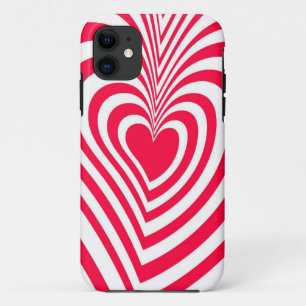 Case-Mate iPhone Case Rouge Blanc Trippy Hypnotique Motif d'amour du coe