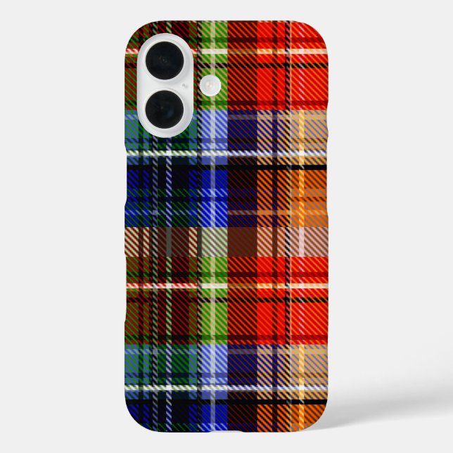 Coques Case-Mate iPhone Rouge Bleu Vert Jaune Carreaux Tartan Design  (Verso)