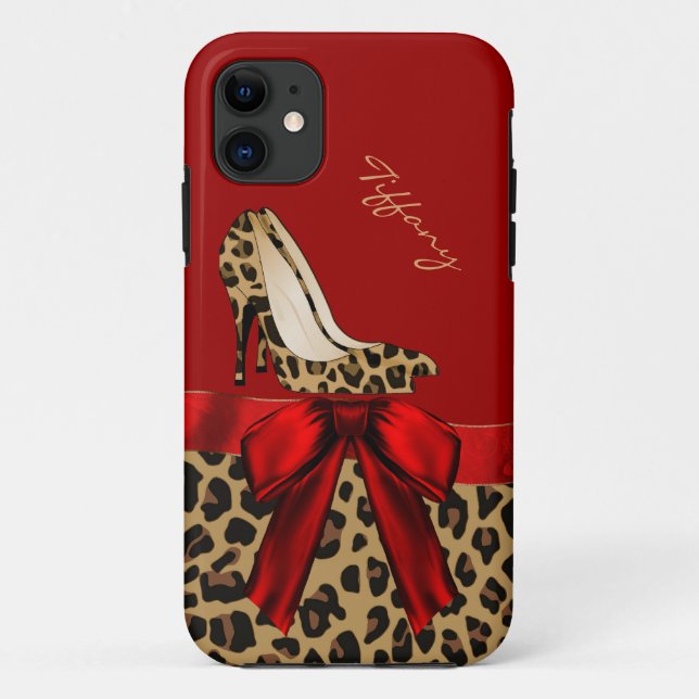 Coques Case-Mate iPhone Rouge chic et Jaguar (Dos)