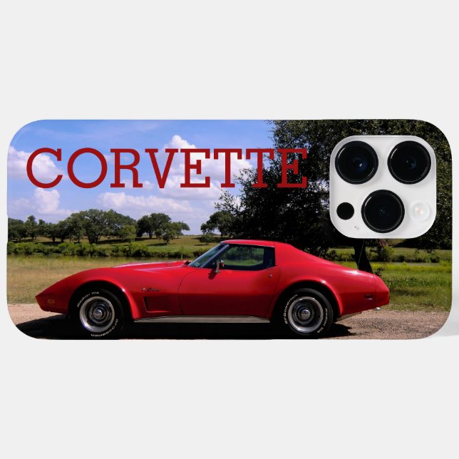 Coques Case-Mate iPhone Rouge classique 1975 Corvette Stingray (Verso (horizontal))