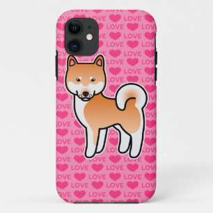 Coques Pour iPhone Rouge Dessin Animé Shiba Inu Amour