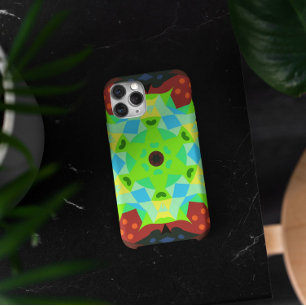 Case-Mate iPhone Case Rouge et bleu rétro Mandala Flower Green