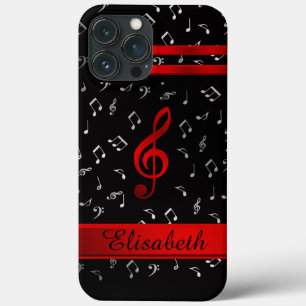 Case-Mate iPhone Case rouge et noir, notes de musique silber Otter Box O