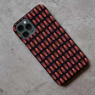 Case-Mate iPhone Case Rouge foncé Noir Faux Industriel Acier Inoxydable