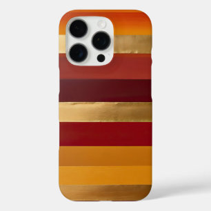 Coques iPhone 16 Pro Rouge Gold et rayures orange