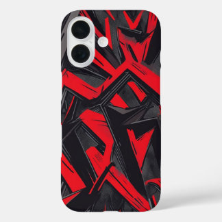 Coque Pour iPhone 16 Rouge gras et noir