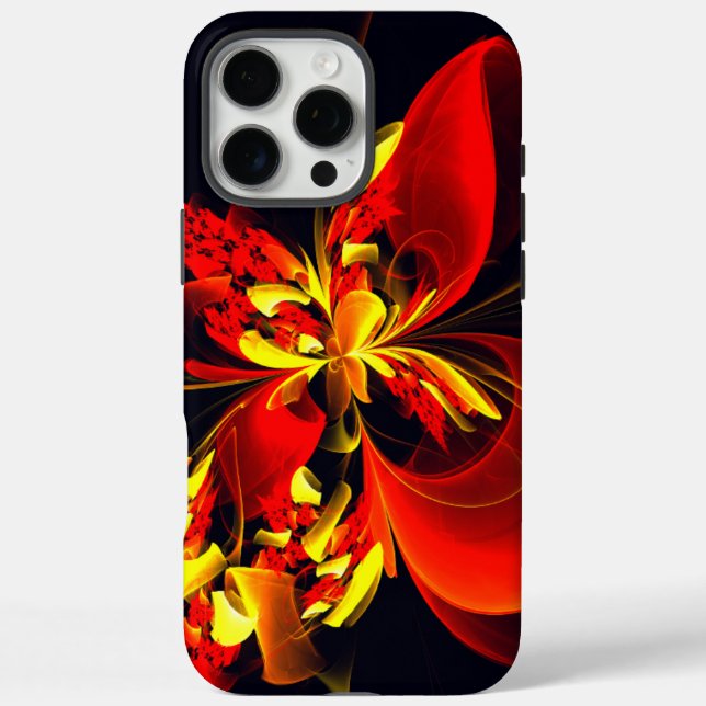 Coques Case-Mate iPhone Rouge Jaune Floral Moderne Résumé Modèle Art #10 (Verso)