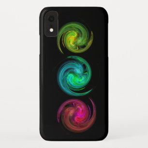 Coques Pour iPhone ROUGE JAUNE TOURBILLON DE LUMIÈRE BLEUE Art fracta