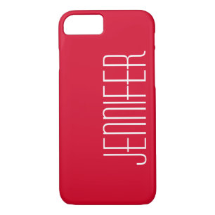 Coque Case-Mate Pour iPhone Rouge minimaliste Nom personnalisé Jumbo Typograph