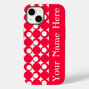 Coques Pour iPhone Rouge Mod Ball Design avec nom