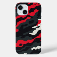 Rouge Noir Gris Blanc Camouflage Camo Motif