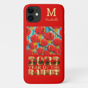 Case-Mate iPhone Case Rouge Or Monogramme Initial Nouvel An Lunaire du L