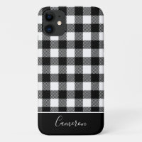 Rouge rustique Noir Buffalo Plaid - Nom modifiable