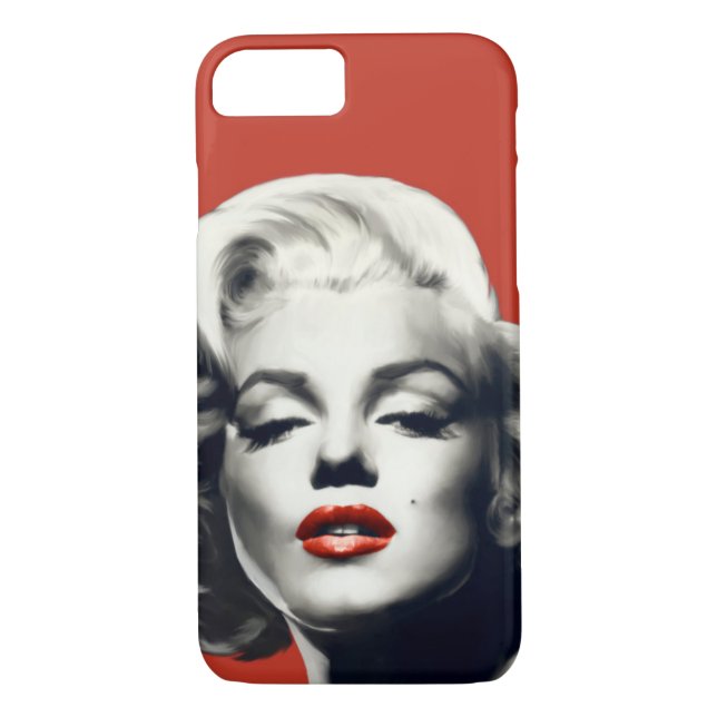 Coques Case-Mate iPhone Rouge sur les lèvres rouges Marilyn (Dos)