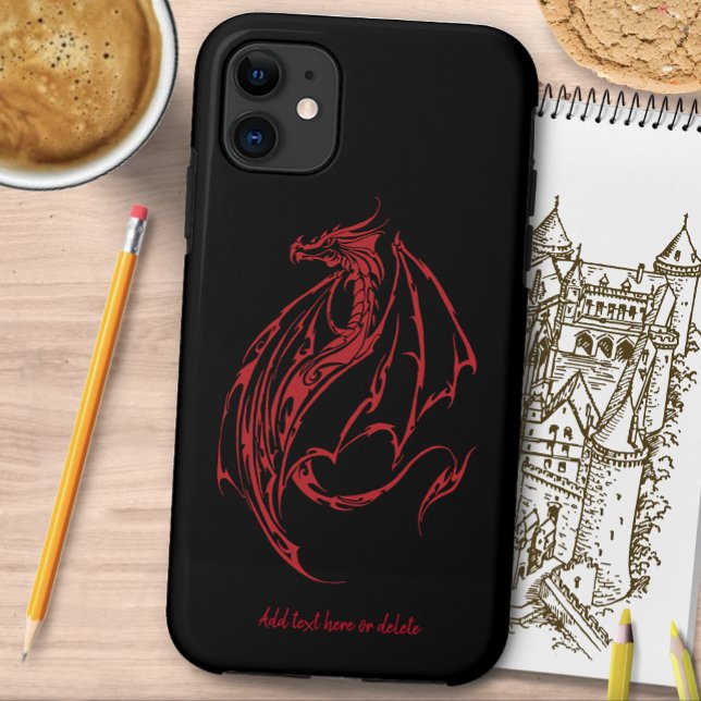 Coques Case-Mate iPhone Rouge Tribal Dragon Noir (Créateur téléchargé)