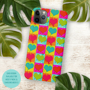 Case-Mate iPhone Case Rouge Turquoise Bleu Vert Lime Cœurs Motif