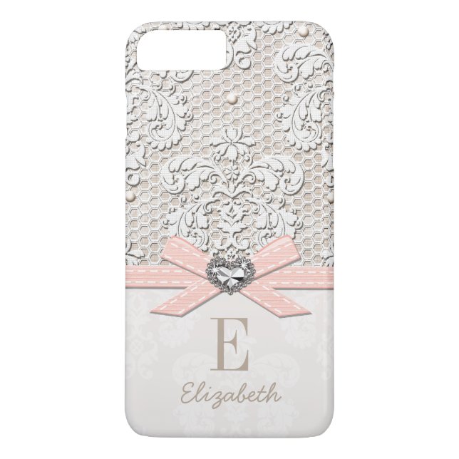 Coques Case-Mate iPhone Rougissent la dentelle imprimée par sembler de (Dos)