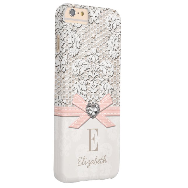 Coques Case-Mate iPhone Rougissent la dentelle imprimée par sembler de (Dos/Droite)