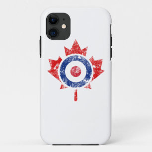 Coque iPhone 11 Roundel Canada Curling Hockey Cible Grunge Ice