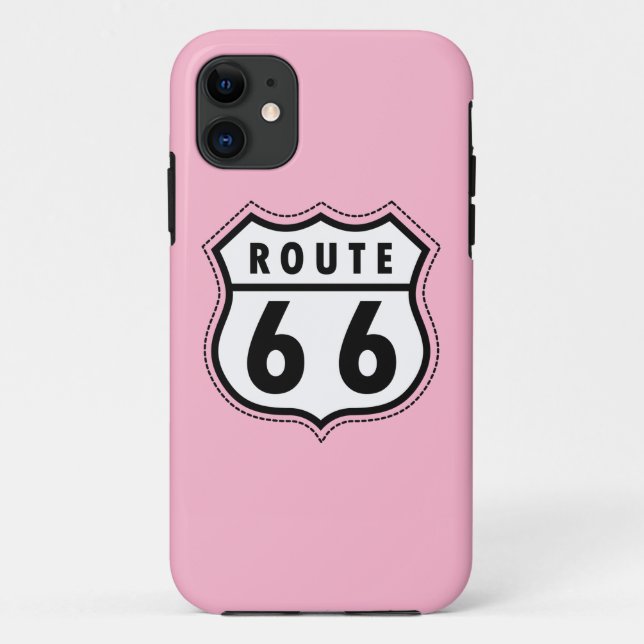 Coques Case-Mate iPhone Route 66 Rose clair (Dos)