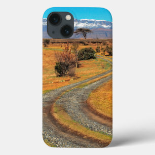 Etui iPhone 13 Route et chaîne de cathédrales enneigées, Champagn
