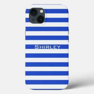 Case-Mate iPhone Case Royal Blue Combination Stripes par Shirley Taylor