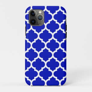 Case-Mate iPhone Case Royal Blue White Marocain Quatrefoil Motif #5